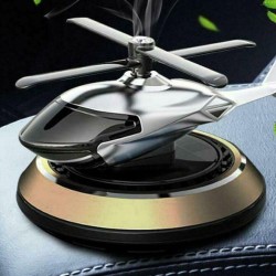Solar Energy Rotating Helicopter Aroma Diffuser Car Air Freshener Perfume Aromatherapy Ornaments Silver