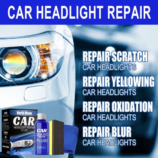 Resin Headlight Repairing Agent Set Anti-scratch Plating Polishing Refurbishment Fluid blue