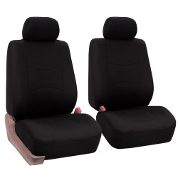 4pcs/set Universal Car Front Seat Cushion Cover + Head Cushion Cover Breathable Cloth Seat Cover Pad Set Black