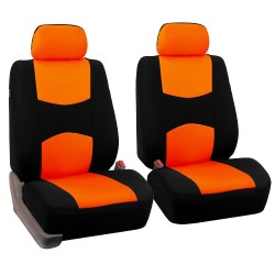 4pcs/set Universal Car Front Seat Cushion Cover + Head Cushion Cover Breathable Cloth Seat Cover Pad Set Orange