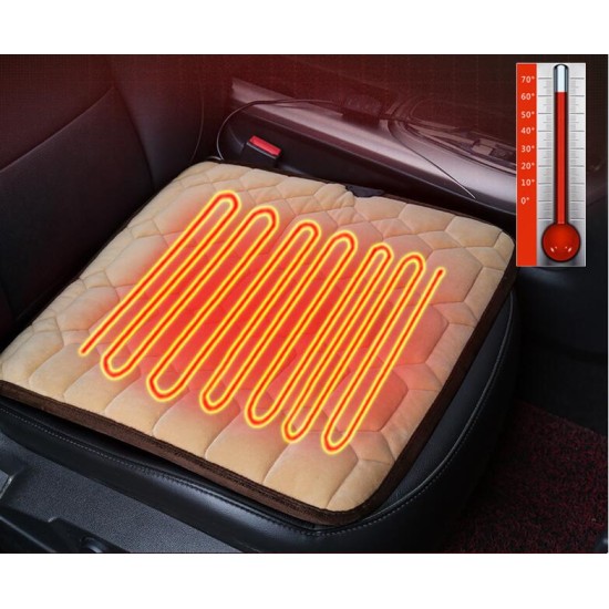50*53CM 12V Car Seat Heater Plush Electric Heated Seats Interior Accessories Love red