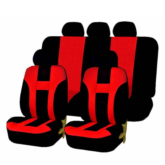 9pcs/4pcs Universal Classic Car Seat Cover Car Fashion Style Seat Cover All black 4pcs/ set
