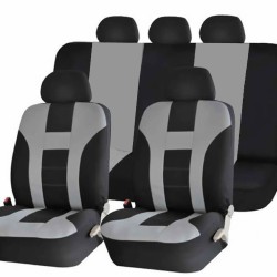 9pcs/4pcs Universal Classic Car Seat Cover Car Fashion Style Seat Cover Black + gray 9 pcs/ set