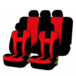 9pcs/4pcs Universal Classic Car Seat Cover Car Fashion Style Seat Cover Black + red 9 pcs/ set