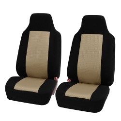 Beige 2pcs/set Universal Car Front Seat Cushion Unique Breathable Cloth Seat Cover Pad