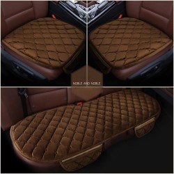 Coffee Color 3 Pcs Soft Comfortable Car Cushion Non-slip Breathable 2 Pcs Front Cushion + 1 Pcs Rear Cushion