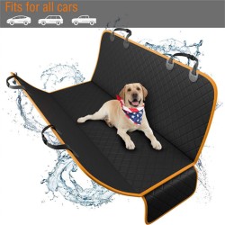 Dog Back Seat Car Cover Protector Waterproof Scratchproof Nonslip Hammock for Pet Against Dirt and Pet Hair Seat Covers Black+orange