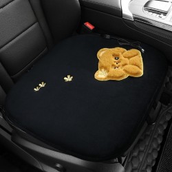 Heated Seat Cushion Pad Comfortable Seat Protector Cartoon Plush Heating Square Cushion USB Powered Black
