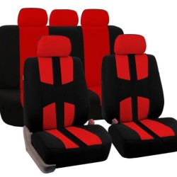 Red 9Pcs Car Seat Covers