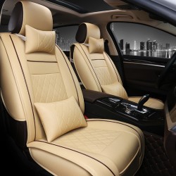 Universal All Car Leather Support Pad Car Seat Covers Cushion Accessories Black and red luxury single