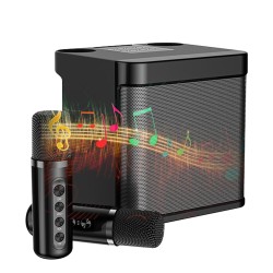 100w Wireless Bluetooth Speaker Dual Microphone Portable Smart Supports Voice-changing Black