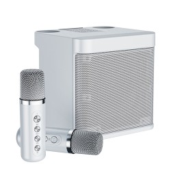 100w Wireless Bluetooth Speaker Dual Microphone Portable Smart Supports Voice-changing White