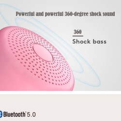 Portable Speaker Bluetooth4.2 Mini Wireless Speaker Small Sound Box Built-in 400mA Battery Support 32GB TF Card Hands-free Calling Fresh Bright Color  Pink