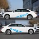 1 Pair Car Stickers Racing Sports Stripe Grid Totem Auto Side Body Decals Car Sticker blue