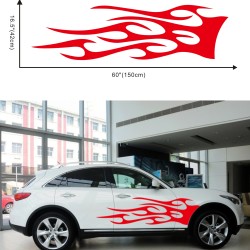 1 Pair Car Truck Totem Flame Graphics Label Side Vinyl Body Sticker Cool Waterproof Auto Sticker red