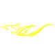 2pcs Car Stickers Dolphins Totem Auto Body Vinyl Long Decals Waterproof Striped Stickers Auto DIY Style Car Stickers yellow