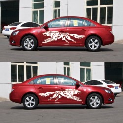 3D Wolf Totem Decals Car Stickers Full Body Car Styling Vinyl Decal Sticker for Cars Decoration red