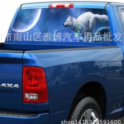 Automobile Sticker Car SUV Truck Rear Window Decal Night Wolf Howling Vinyl Sticker Decoration 147*46CM
