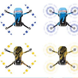 PVC Shell Decoration Sticker for DJI Mavic Mini Drone Body Arm and Controller Waterproof Anti-Scratch Full Protective Film black