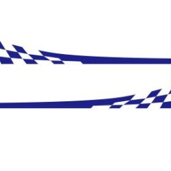 Racing Flag Vinyl Decal Car Styling Door Side Skirt Stripes Auto Body Decor Sticker blue