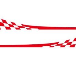 Racing Flag Vinyl Decal Car Styling Door Side Skirt Stripes Auto Body Decor Sticker red