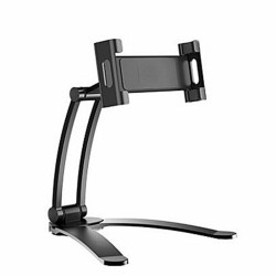 2 in 1 Flexible Lazy Bracket Pull-Up Desktop/Wall Cell Phone Tablet Holder Stand Adjustable Mount black