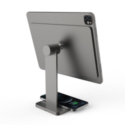 2-in-1 Magnetic Stand with Fast Wireless Charging Base for iPad11 Detachable Folding Holder Black