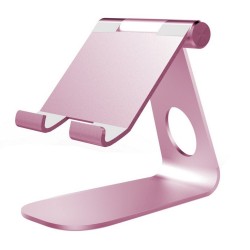 270° Rotatable Foldable Aluminum Alloy Desktop Holder Tablet Stand for Samsung Galaxy Tab Pro S iPad Pro10.5 9.7" 12.9'' iPad Air Surface Pro 4 Kiosk POS Stand Pink