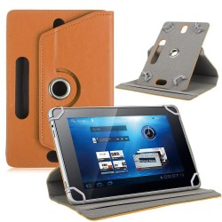 7/8/9/10 Inch Universal 360 Degree Rotating Four Hook Leather Tablet Protection Case Brown_10 inch