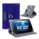 7/8/9/10 Inch Universal 360 Degree Rotating Four Hook Leather Tablet Protection Case Dark blue_8 inch
