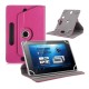 7/8/9/10 Inch Universal 360 Degree Rotating Four Hook Leather Tablet Protection Case Rose red_7 inch