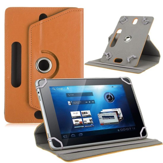 7/8/9/10 Inch Universal 360 Degree Rotating Four Hook Leather Tablet Protection Case black_7 inch