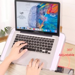 Aluminum Alloy Laptop Portable Foldable Adjustable Laptop Desk Computer Table Stand Tray Notebook PC Folding Desk Table Standard white