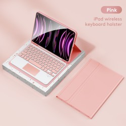 Bluetooth-compatible Keyboard with Protective Leather Case Set for iPad Pro11 Air5 10.9 Inch 11 Inch Pink