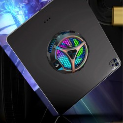 Colorful Glare Mobile Phone Radiator Tablet PC Magnetic Suction Cooler Cooling Fan Titanium-Grey