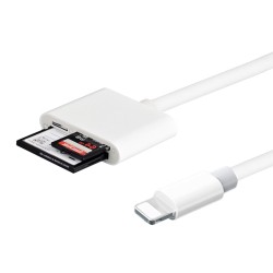 Triple CF SD TF Card Reader Digital Camera Kit Accessories All In 1 OTG Cable Adapter white
