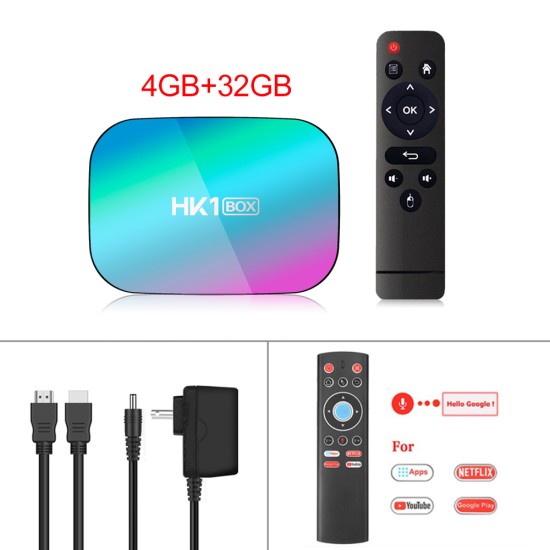 HK1 BOX 8K 4GB 128GB TV Box S905X3 Android 9.0 Smart TV BOX 1000M Dual Wifi Player Netflix Youtube Media Player black_4GB + 64GB