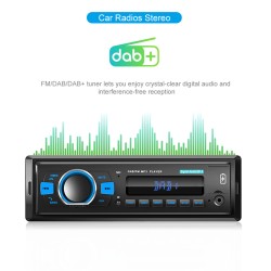1 Din Dab Digital Fm Radio Bluetooth Hands-free Mp3 Player Steering Wheel Control Radio System Black