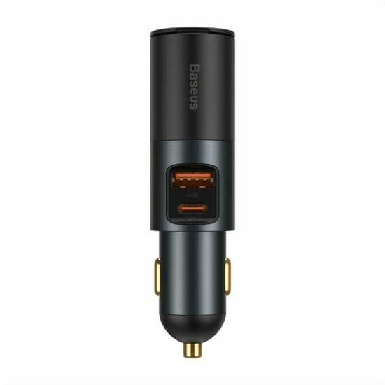 120w Car 2  In  1  Cigarette  Lighter Gold-plated Contacts 3 Fast Charging Ports Car Charger For Cars Off-road Vehicles Large Trucks Type-C+USB