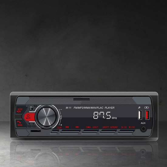 12v Multimedia Car  Mp3 Playe Bluetooth-compatible Hands-free Fm Car Radio Colorful Light Sound Central Control Modification black