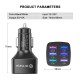 15a 6 Usb Car Charger Luminous Qc3.0 75w Fast Charging Phone Adapter with Led Light Display White