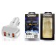 3-in-1 2a 3-ports Universal Car Mobile Phone  Charger Quick Charging 2usb+type-c 2usb Interface Pc Shell Charging Adapter White
