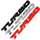 3D Car Styling Sticker Metal TURBO Emblem Body Rear Tailgate Badge Tailgate red