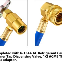 3pcs Automobile Air Conditioner Refrigerant Piercing Tap Valve Kits U-Charging Hose Refrigerant Can Tap with Gauge