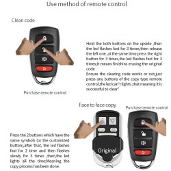 433 Remote Control Garage Door Universal Self-copy Remote Control Car Anti-theft Alarm Remote Control Black