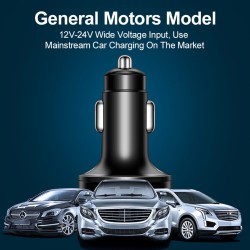 5-in-1 Charger 4 USB Port Type-c Fast Car Charger Led Digital Display Black