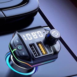 A10 Car Fm Transmitter Wireless Handsfree Receiver Bluetooth 5.0 Black