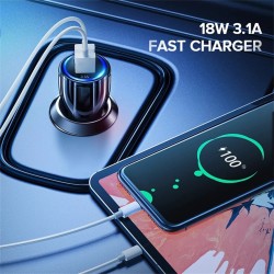Quick Charge Qc3.0 Dual Usb Car Charger Universal Double Usb Fast Charging 12v 24v Smart Adapter White