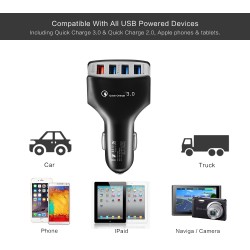Smart  Qc3.0  Fast  Charger 4 USB Car Charger 3.5a Fast Charger For Android Iphone White
