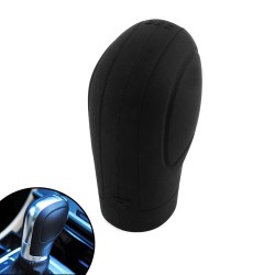 Soft Silicone Nonslip Car Shift Knob Gear Stick Cover Protector with Trepanning Design - Black